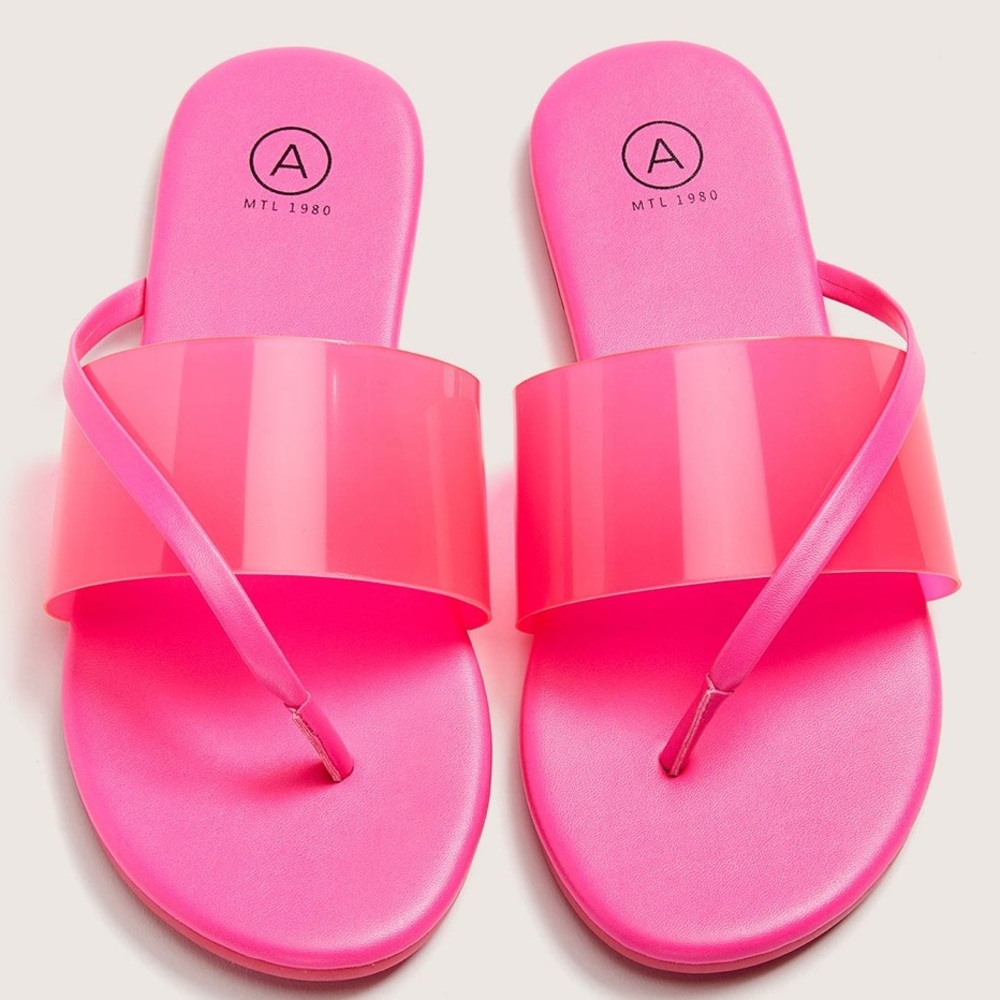 Neon pink sandals 10W